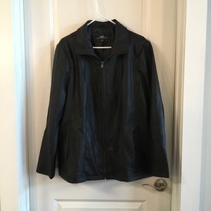 Midnight Velvet Faux Leather Jacket/Coat Black Sz.XL